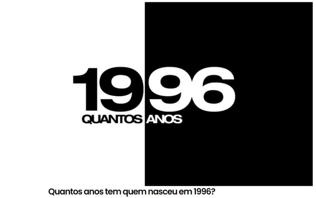 Quem nasceu em 1996 tem quantos anos em 2025? Descubra a idade!