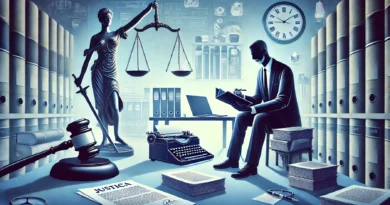DALL·E 2025 01 17 15.41.26 Uma imagem wide representando o tema de recorrer a Justica do Trabalho com um trabalhador segurando documentos e um advogado sentado em um ambiente p